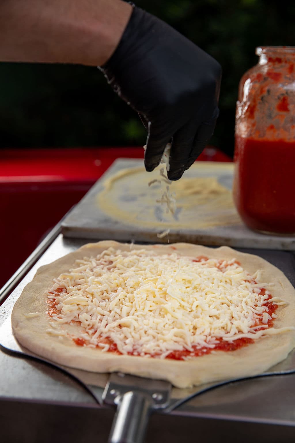 The D' Mauchi pizza station set up for an event