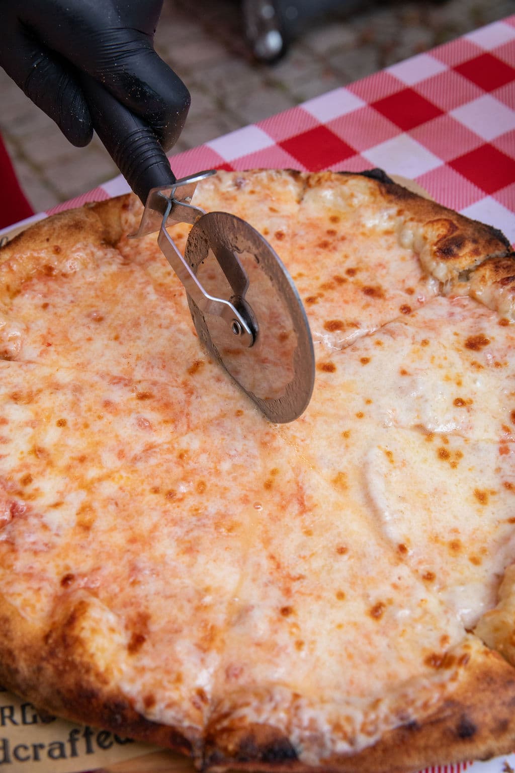 Fresh hand-stretched pizza from the D' Mauchi stall