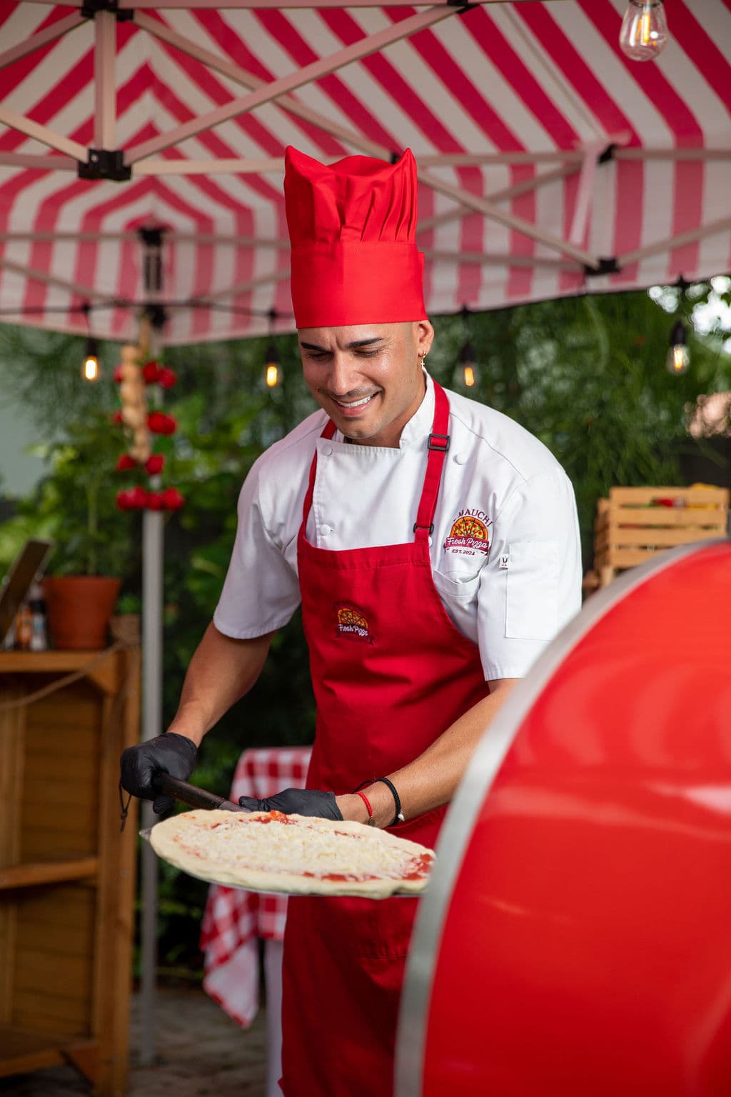 Kids pizza masterclass in action