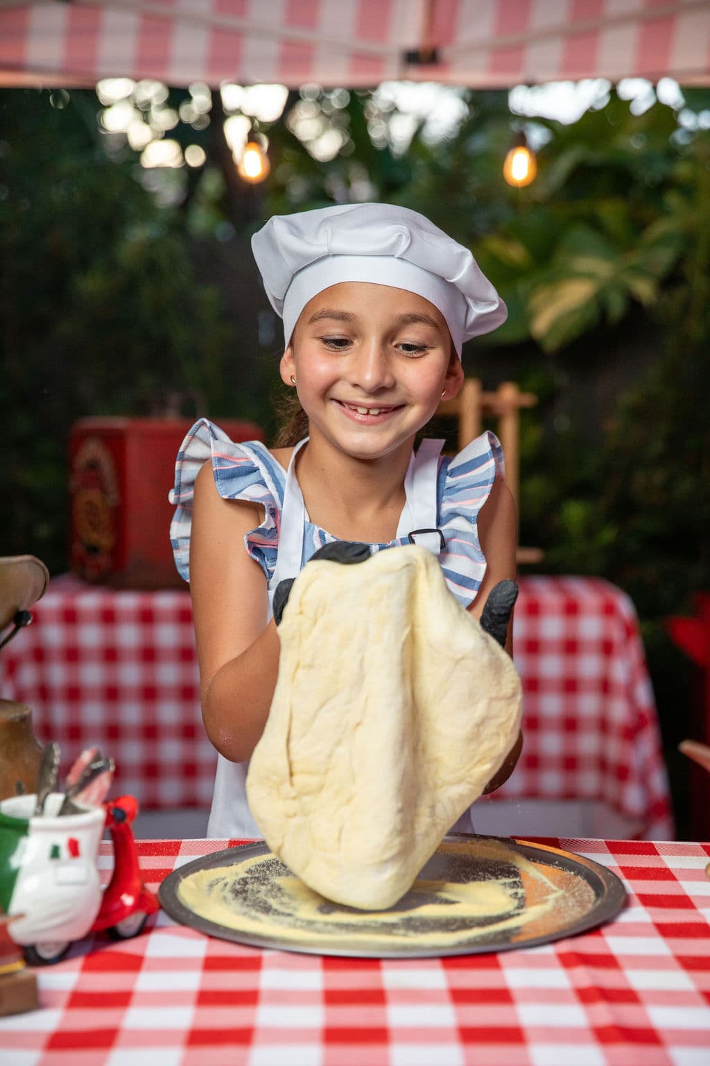 Kids pizza masterclass in action